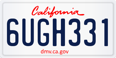 CA license plate 6UGH331
