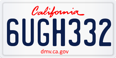 CA license plate 6UGH332
