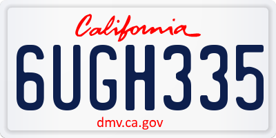 CA license plate 6UGH335