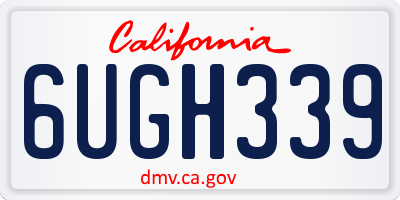 CA license plate 6UGH339