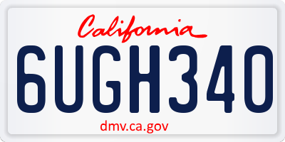 CA license plate 6UGH340
