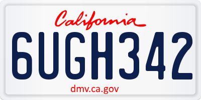 CA license plate 6UGH342