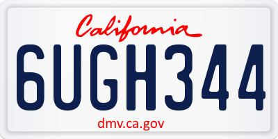 CA license plate 6UGH344