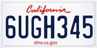 CA license plate 6UGH345