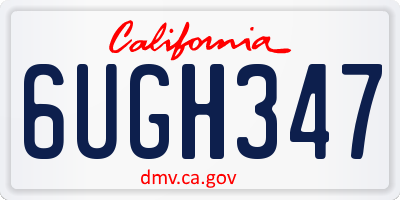 CA license plate 6UGH347