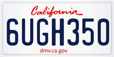 CA license plate 6UGH350