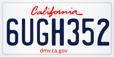 CA license plate 6UGH352