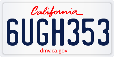 CA license plate 6UGH353