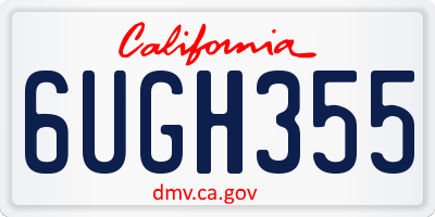 CA license plate 6UGH355