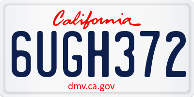 CA license plate 6UGH372