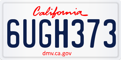 CA license plate 6UGH373