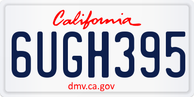 CA license plate 6UGH395