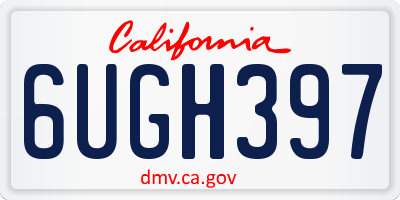 CA license plate 6UGH397