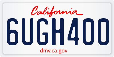 CA license plate 6UGH400