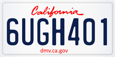 CA license plate 6UGH401