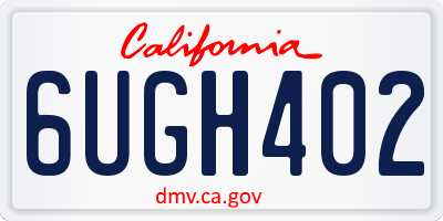 CA license plate 6UGH402