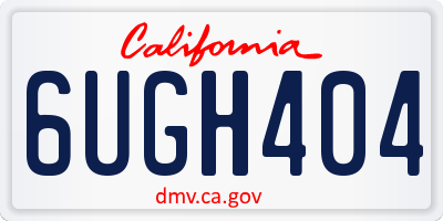 CA license plate 6UGH404