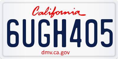 CA license plate 6UGH405
