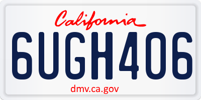 CA license plate 6UGH406