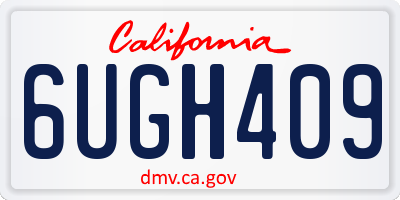 CA license plate 6UGH409
