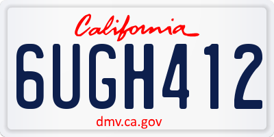 CA license plate 6UGH412