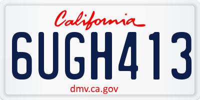 CA license plate 6UGH413
