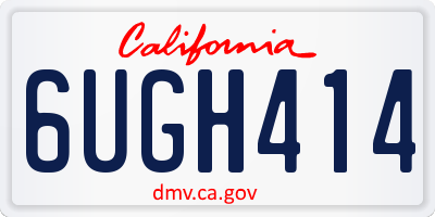 CA license plate 6UGH414
