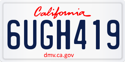 CA license plate 6UGH419