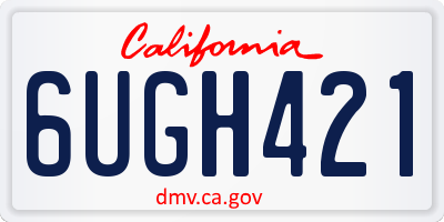 CA license plate 6UGH421