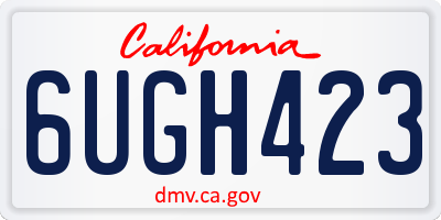 CA license plate 6UGH423