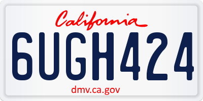 CA license plate 6UGH424