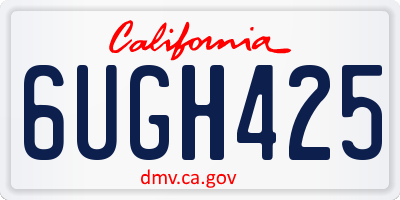 CA license plate 6UGH425