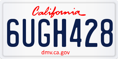CA license plate 6UGH428