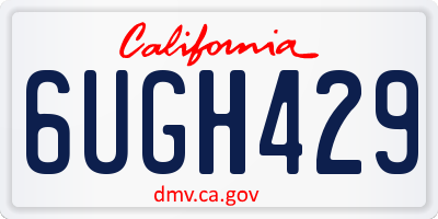 CA license plate 6UGH429