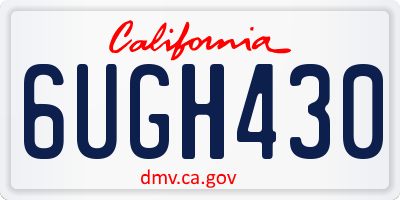 CA license plate 6UGH430
