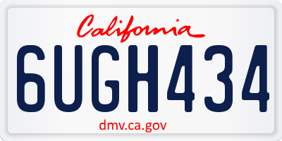 CA license plate 6UGH434