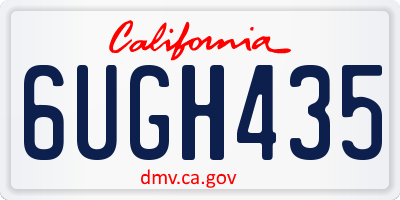 CA license plate 6UGH435