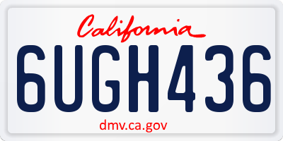CA license plate 6UGH436