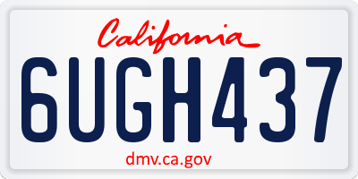 CA license plate 6UGH437