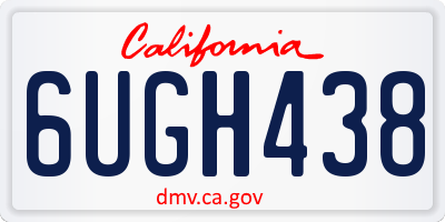 CA license plate 6UGH438