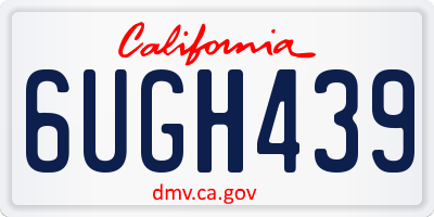 CA license plate 6UGH439