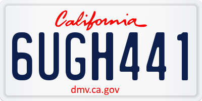 CA license plate 6UGH441