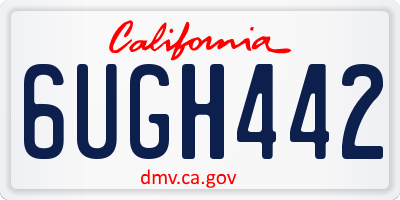 CA license plate 6UGH442