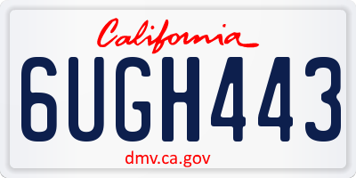 CA license plate 6UGH443