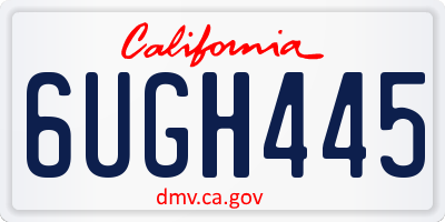 CA license plate 6UGH445