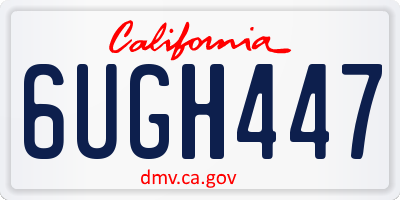 CA license plate 6UGH447