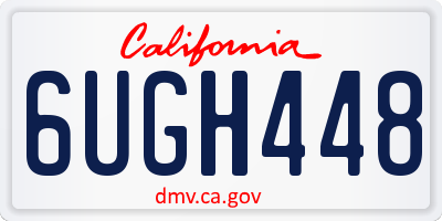 CA license plate 6UGH448