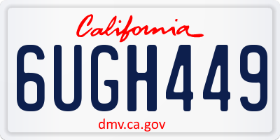 CA license plate 6UGH449