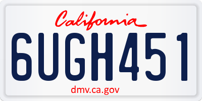 CA license plate 6UGH451
