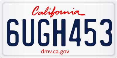 CA license plate 6UGH453